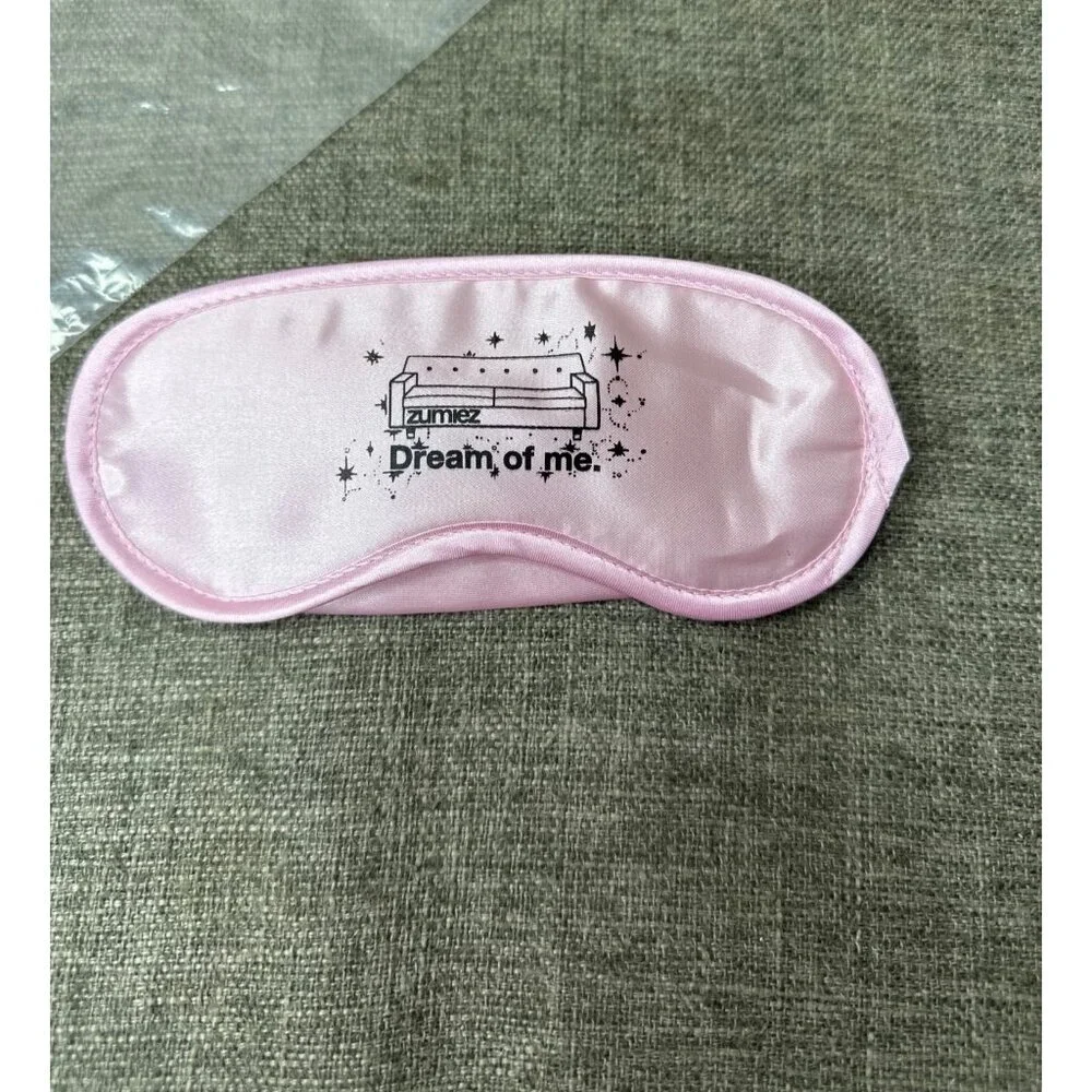 Zumiez Pink Satin Sleep Mask With Dream Of Me Graphics & Adjustable Strap